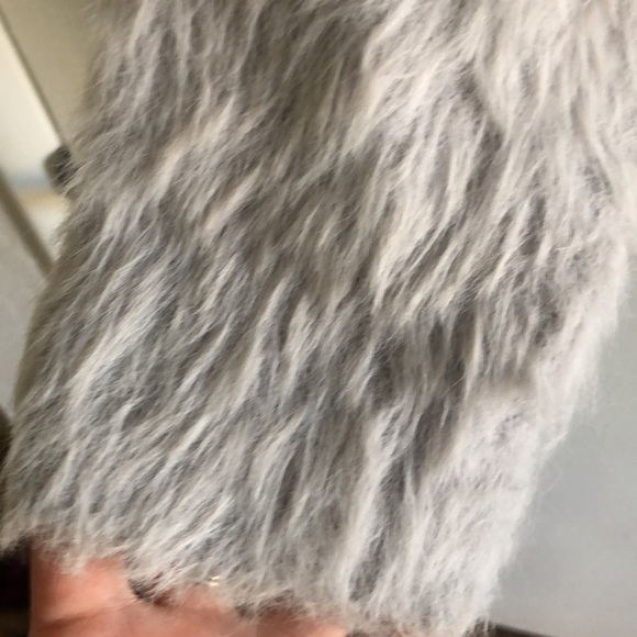 Free People grey fuzzy cardigan sweater - Picture 6 of 11